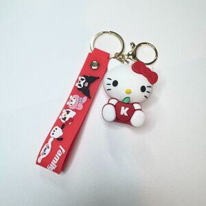 Hello Kitty Red Apple Keychain Charm with strap